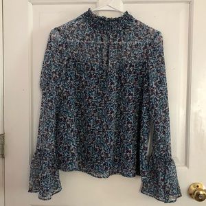 High Neck Floral Xhilaration Top